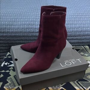 LOFT Rich Burgundy Heeled Boots